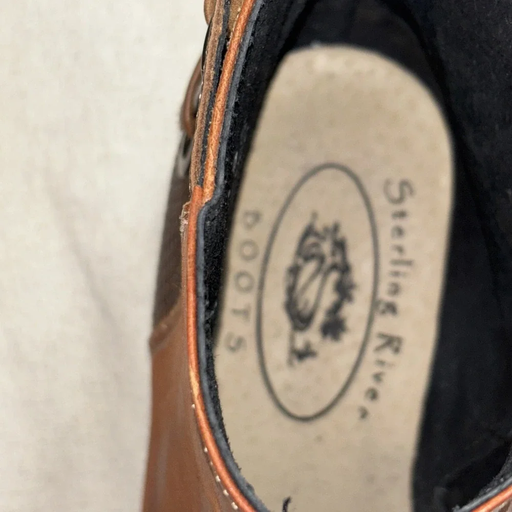 Sterling River Womens Sz9 Brown Shortie Bootie Rust‎ Color Leather Lace Back
